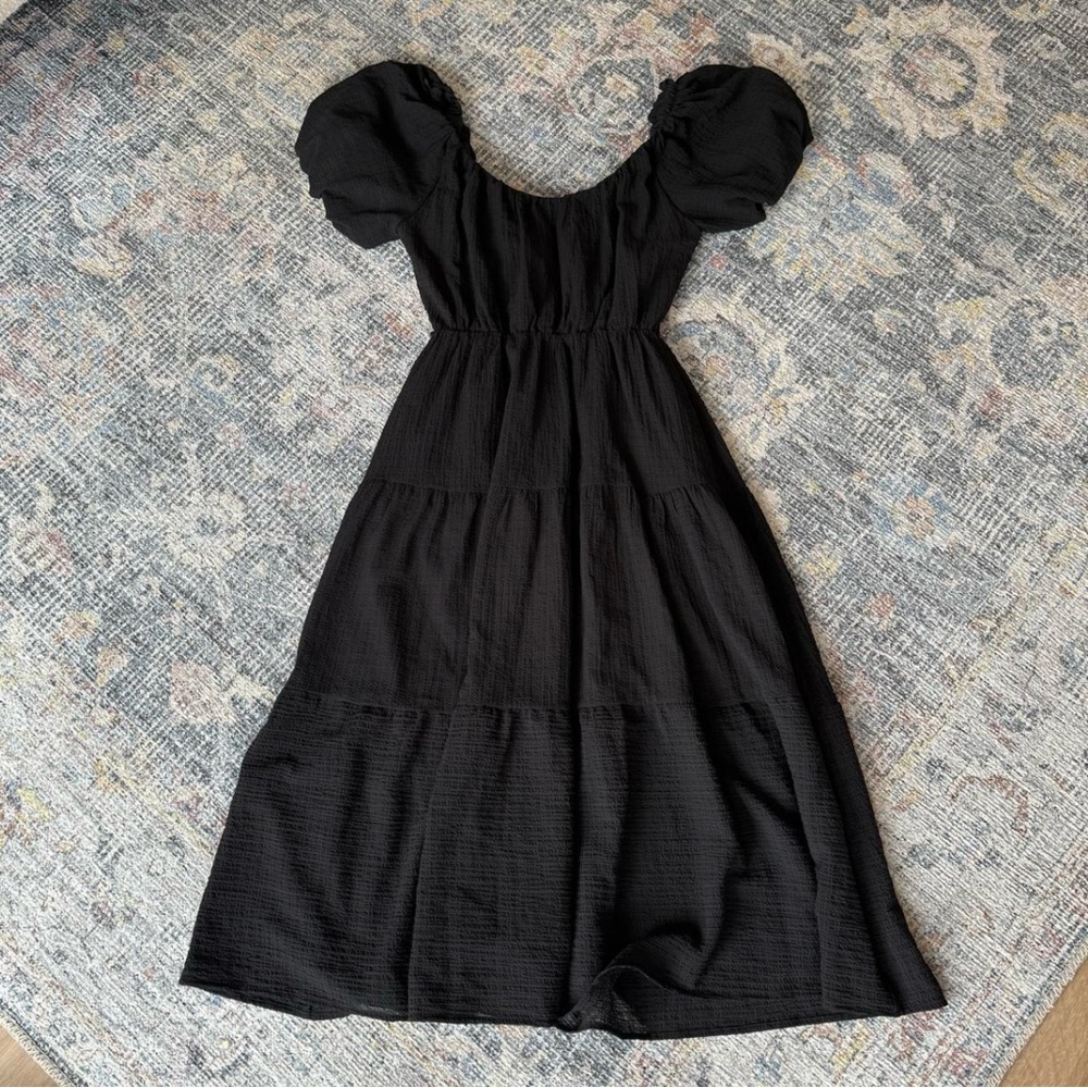 Nordstrom Black Puff Sleeve Dress